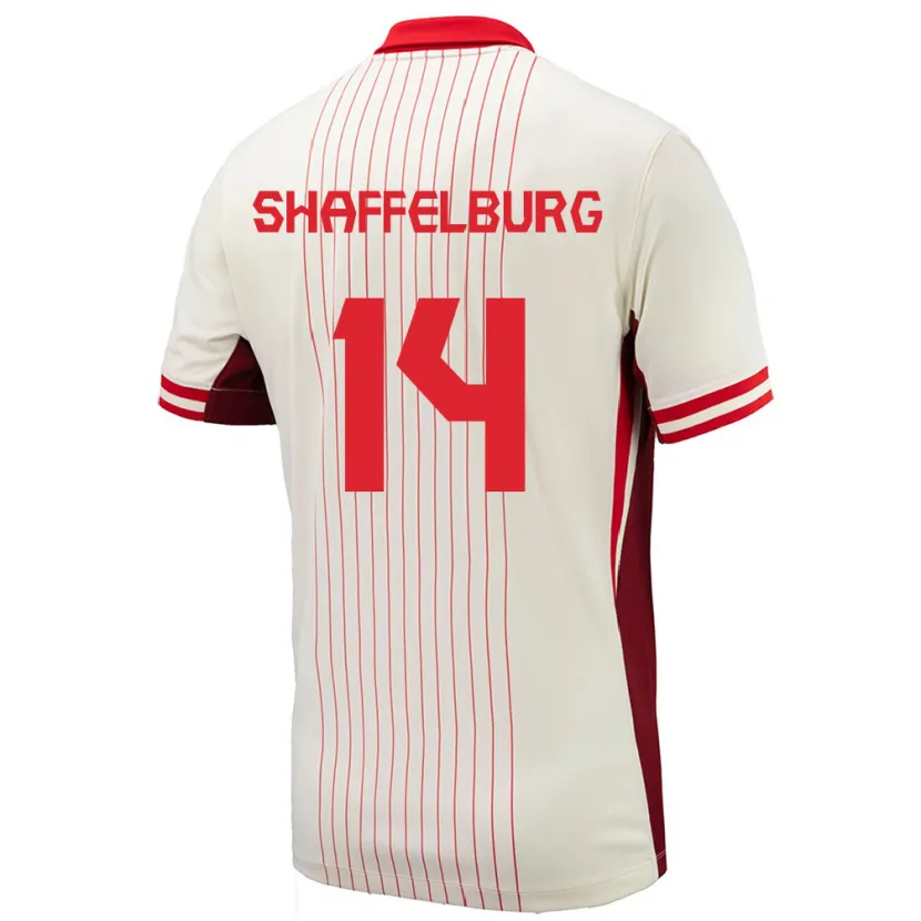 Danxenレディースカナダジェイコブ・シャッフェルバーグ#14白アウェイシャツ24-26ジャージーユニフォーム