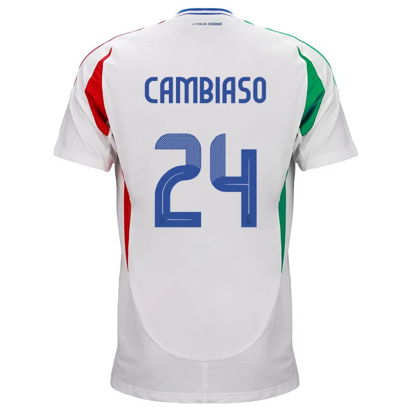 Danxenレディースイタリアアンドレア・カンビアーゾ#24白アウェイシャツ24-26ジャージーユニフォーム