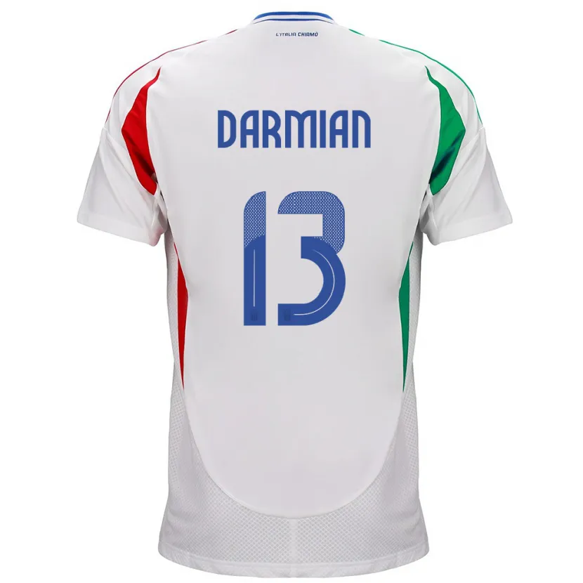 Danxenレディースイタリアマッテオ・ダルミアン#13白アウェイシャツ24-26ジャージーユニフォーム