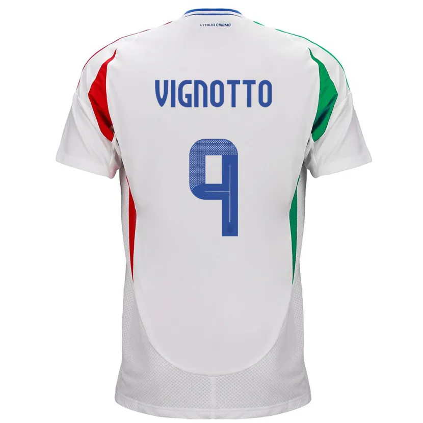 DanxenレディースイタリアElisabetta Vignotto#9白アウェイシャツ24-26ジャージーユニフォーム
