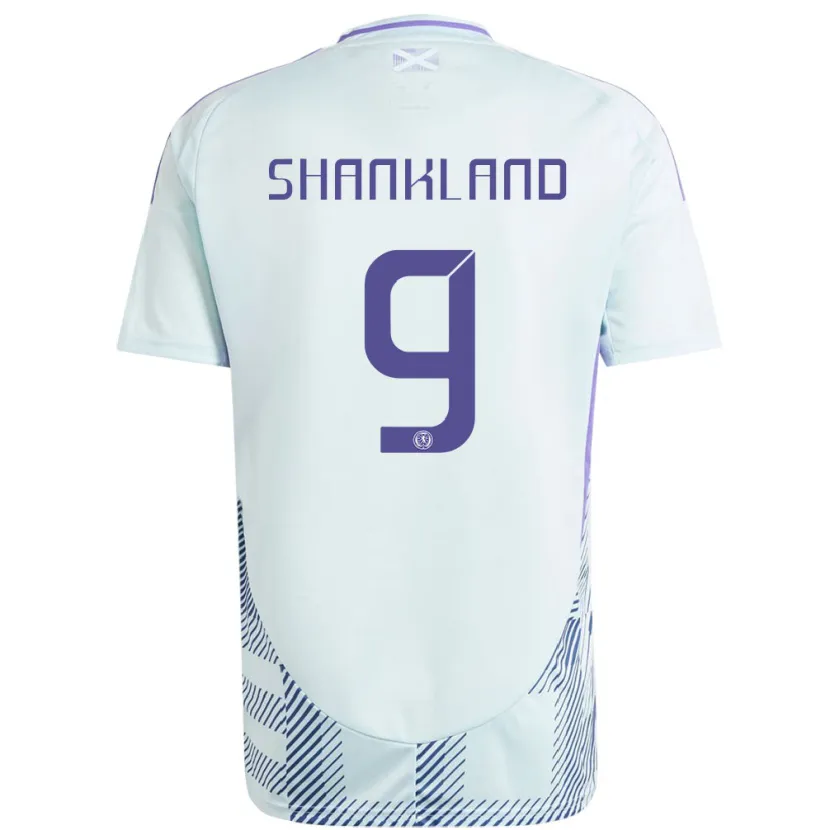 Danxenレディーススコットランドローレンス・シャンクランド#9ライトミントブルーアウェイシャツ24-26ジャージーユニフォーム
