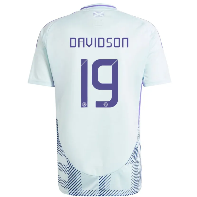 DanxenレディーススコットランドLauren Davidson#19ライトミントブルーアウェイシャツ24-26ジャージーユニフォーム