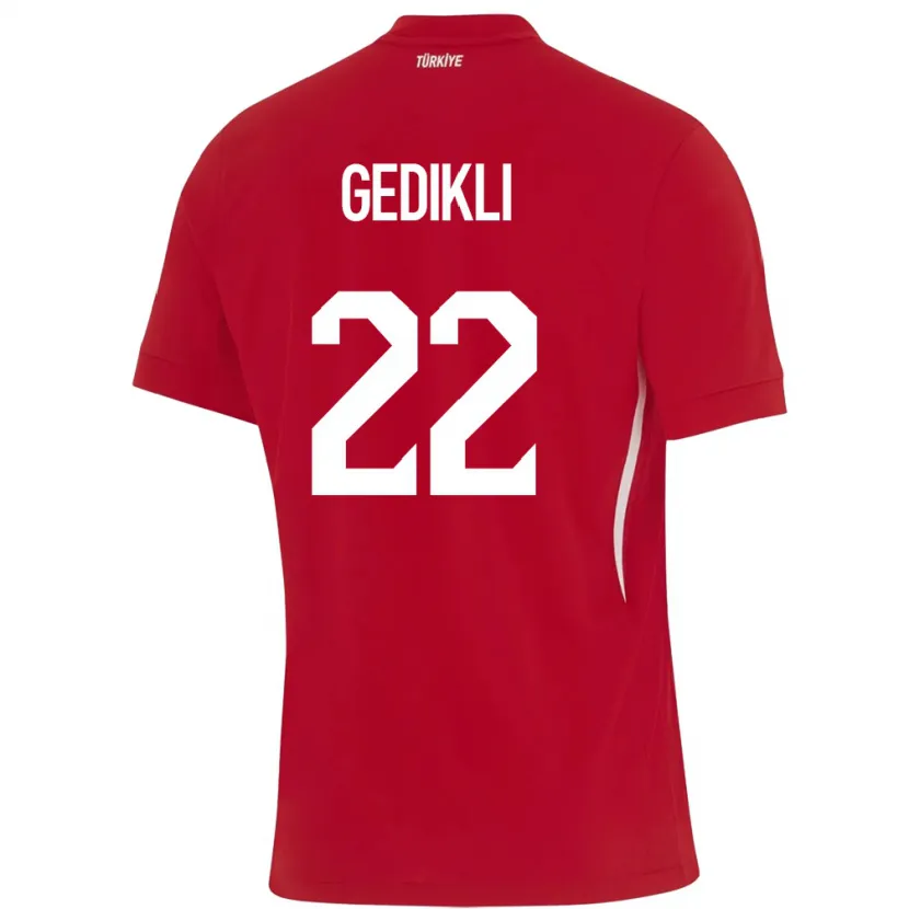 DanxenレディーストルコBerkant Gedikli#22赤アウェイシャツ24-26ジャージーユニフォーム