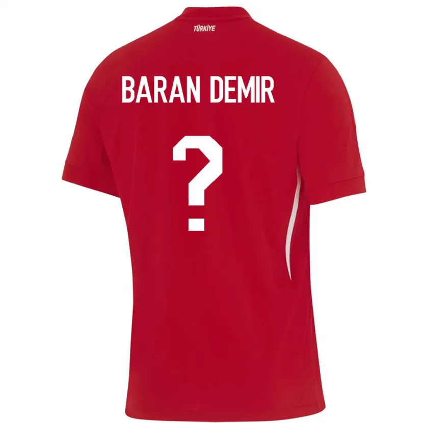 DanxenレディーストルコTuna Baran Demir#0赤アウェイシャツ24-26ジャージーユニフォーム