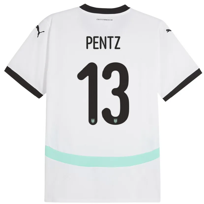 Danxenレディースオーストリアパトリック・ペンツ#13白アウェイシャツ24-26ジャージーユニフォーム