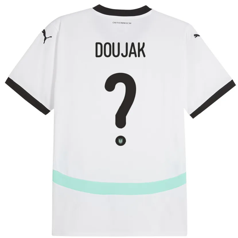 DanxenレディースオーストリアMoritz Doujak#0白アウェイシャツ24-26ジャージーユニフォーム