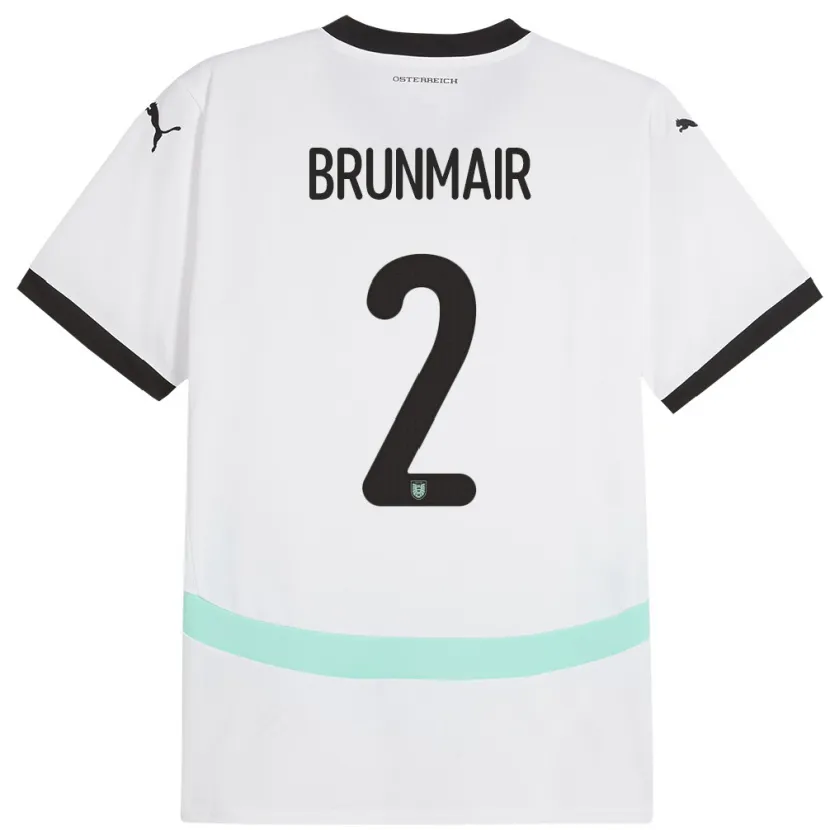 DanxenレディースオーストリアLivia Brunmair#2白アウェイシャツ24-26ジャージーユニフォーム