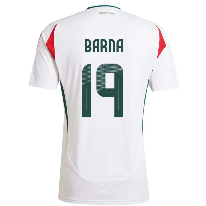 DanxenレディースハンガリーDaniel Barna#19白アウェイシャツ24-26ジャージーユニフォーム