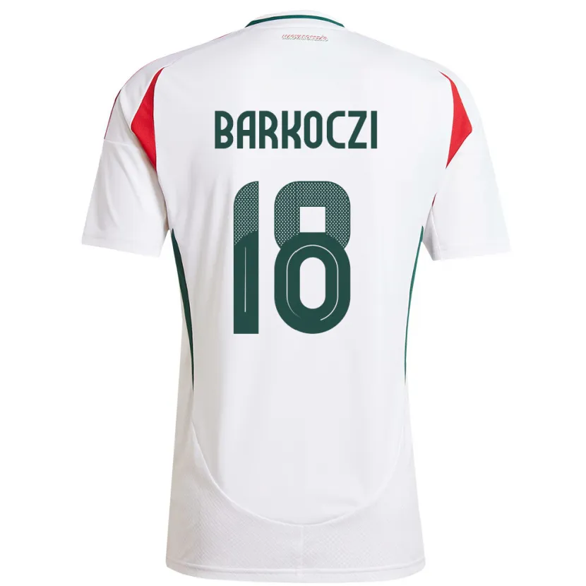 DanxenレディースハンガリーBarnabás Barkóczi#18白アウェイシャツ24-26ジャージーユニフォーム