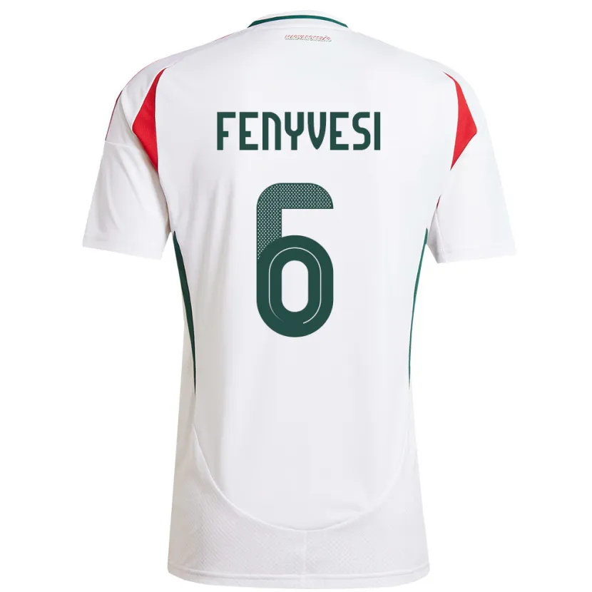 DanxenレディースハンガリーEvelin Fenyvesi#6白アウェイシャツ24-26ジャージーユニフォーム