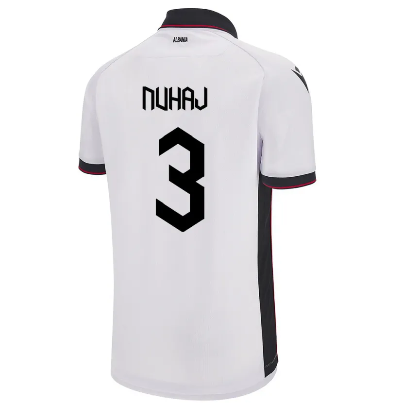 DanxenレディースアルバニアFabjano Nuhaj#3白アウェイシャツ24-26ジャージーユニフォーム