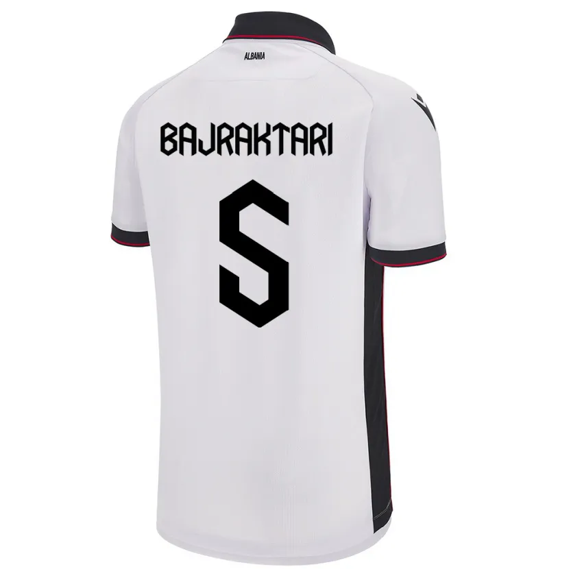 DanxenレディースアルバニアArbiona Bajraktari#5白アウェイシャツ24-26ジャージーユニフォーム