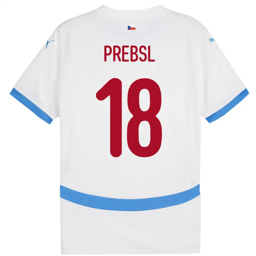 DanxenレディースチェコFilip Prebsl#18白アウェイシャツ24-26ジャージーユニフォーム