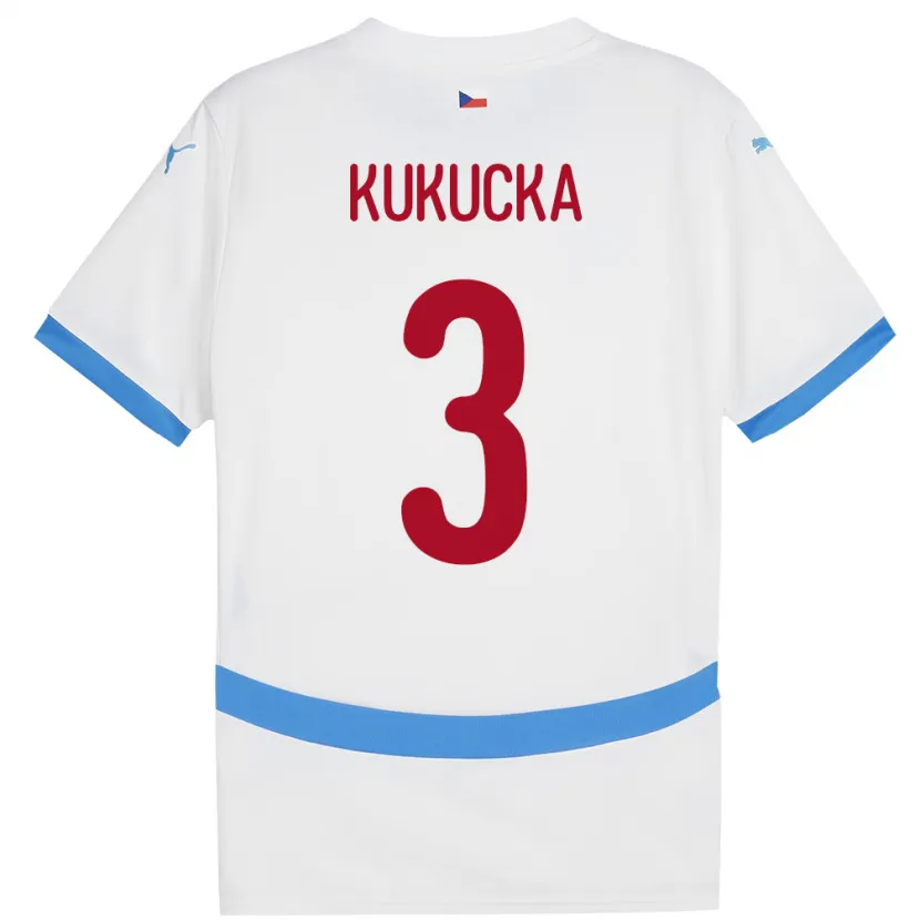 DanxenレディースチェコOndrej Kukucka#3白アウェイシャツ24-26ジャージーユニフォーム