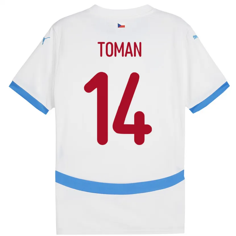 DanxenレディースチェコZdenek Toman#14白アウェイシャツ24-26ジャージーユニフォーム