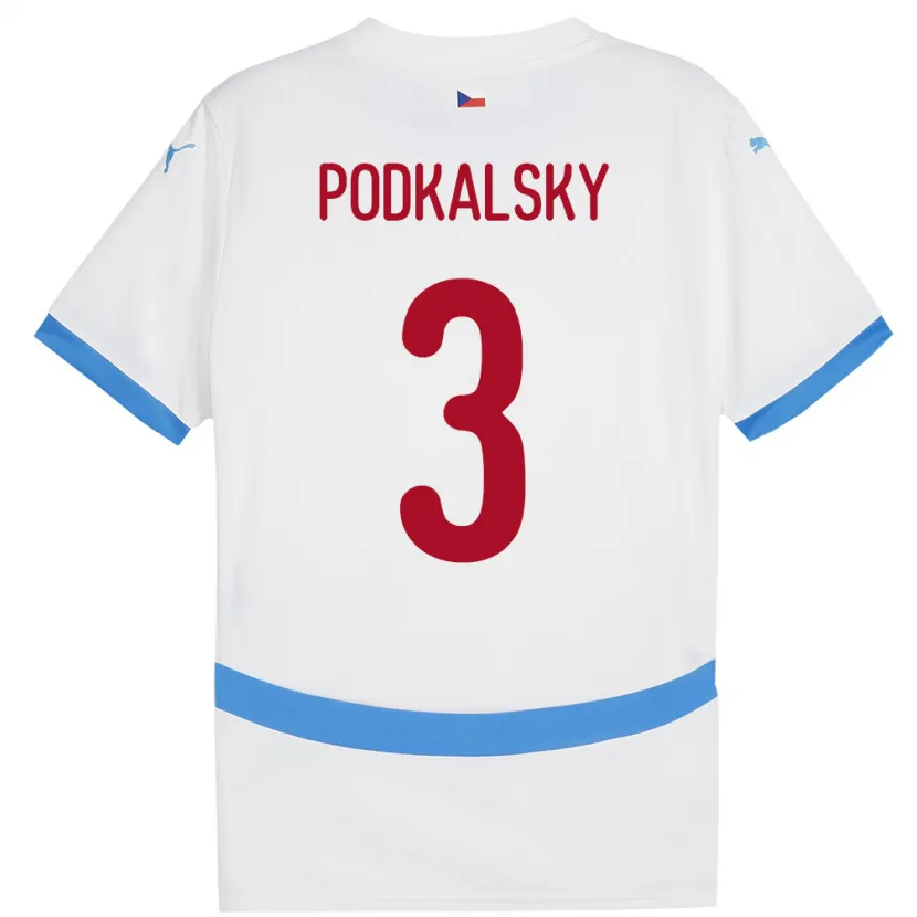 DanxenレディースチェコJakub Podkalsky#3白アウェイシャツ24-26ジャージーユニフォーム