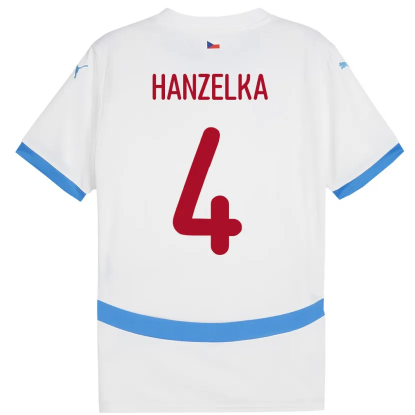 DanxenレディースチェコDenis Hanzelka#4白アウェイシャツ24-26ジャージーユニフォーム