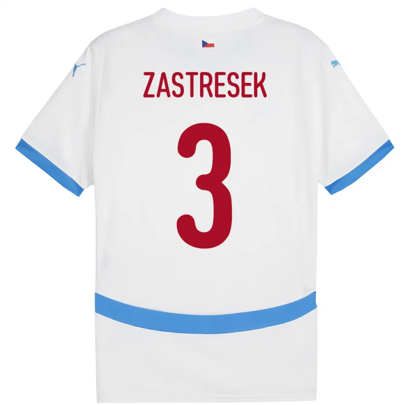 DanxenレディースチェコMatous Zastresek#3白アウェイシャツ24-26ジャージーユニフォーム