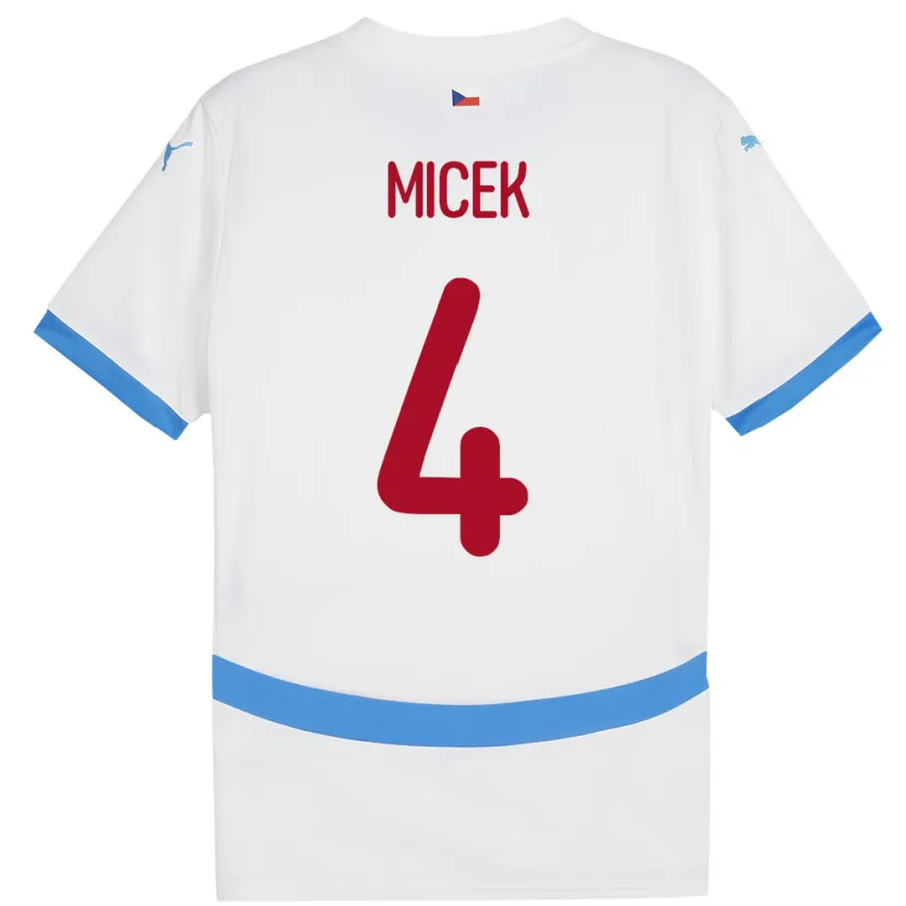 DanxenレディースチェコJiri Micek#4白アウェイシャツ24-26ジャージーユニフォーム