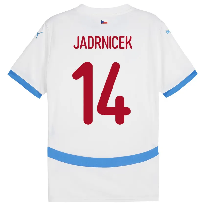 DanxenレディースチェコNikola Jadrnicek#14白アウェイシャツ24-26ジャージーユニフォーム