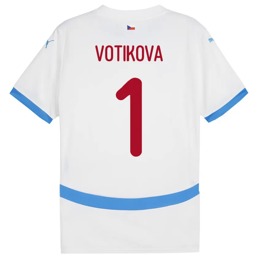 DanxenレディースチェコBarbora Votíková#1白アウェイシャツ24-26ジャージーユニフォーム