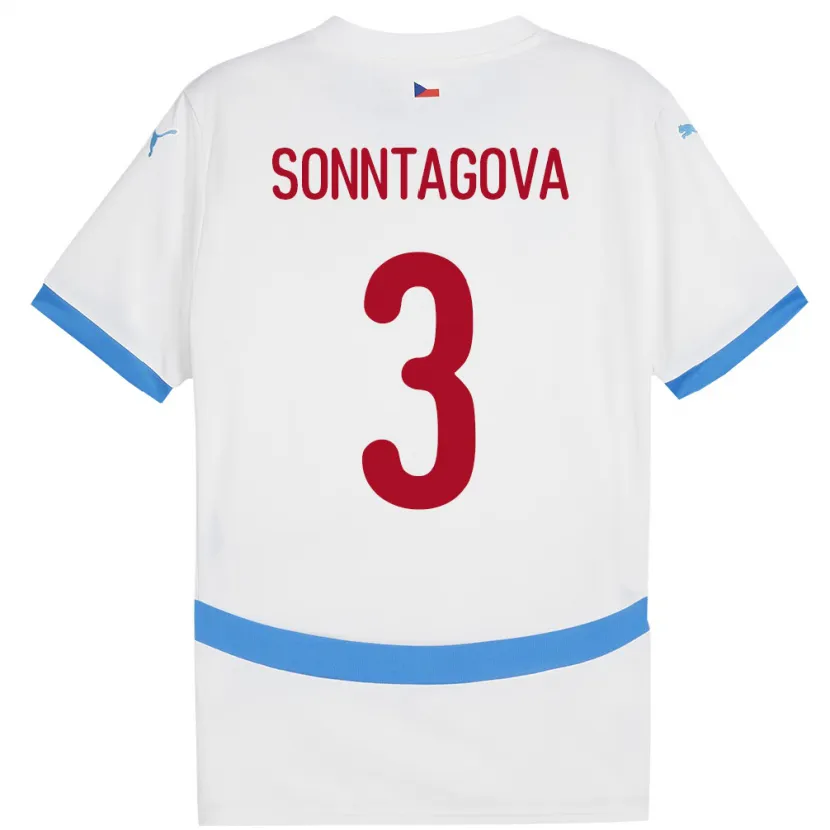 DanxenレディースチェコEliška Sonntagová#3白アウェイシャツ24-26ジャージーユニフォーム