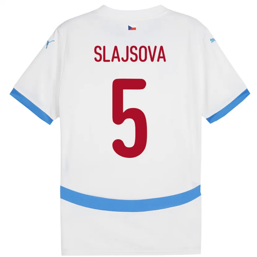DanxenレディースチェコGabriela Šlajsová#5白アウェイシャツ24-26ジャージーユニフォーム