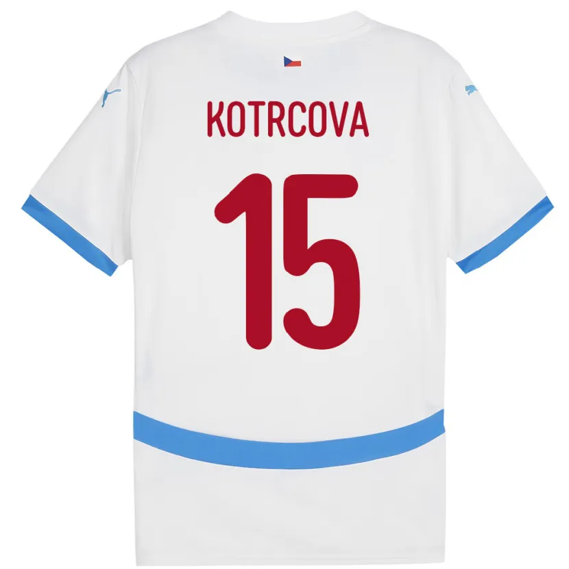 DanxenレディースチェコKateřina Kotrčová#15白アウェイシャツ24-26ジャージーユニフォーム