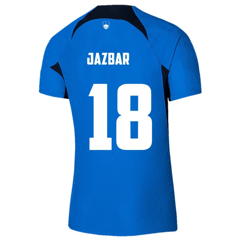 DanxenレディーススロベニアChris Jazbar#18青アウェイシャツ24-26ジャージーユニフォーム