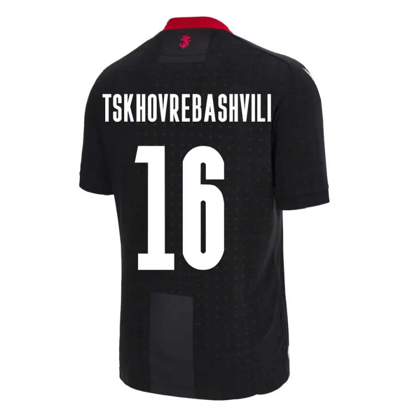 DanxenレディースジョージアNikoloz Tskhovrebashvili#16黒アウェイシャツ24-26ジャージーユニフォーム