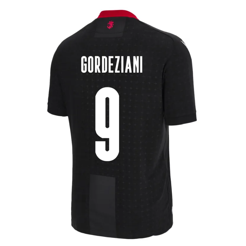 DanxenレディースジョージアVasilios Gordeziani#9黒アウェイシャツ24-26ジャージーユニフォーム