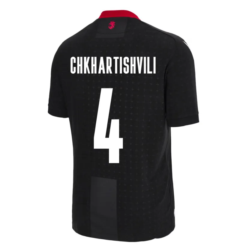 DanxenレディースジョージアNino Chkhartishvili#4黒アウェイシャツ24-26ジャージーユニフォーム