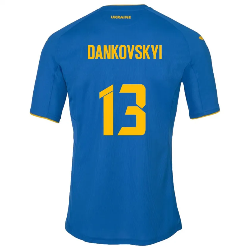 DanxenレディースウクライナYegor Dankovskyi#13青アウェイシャツ24-26ジャージーユニフォーム