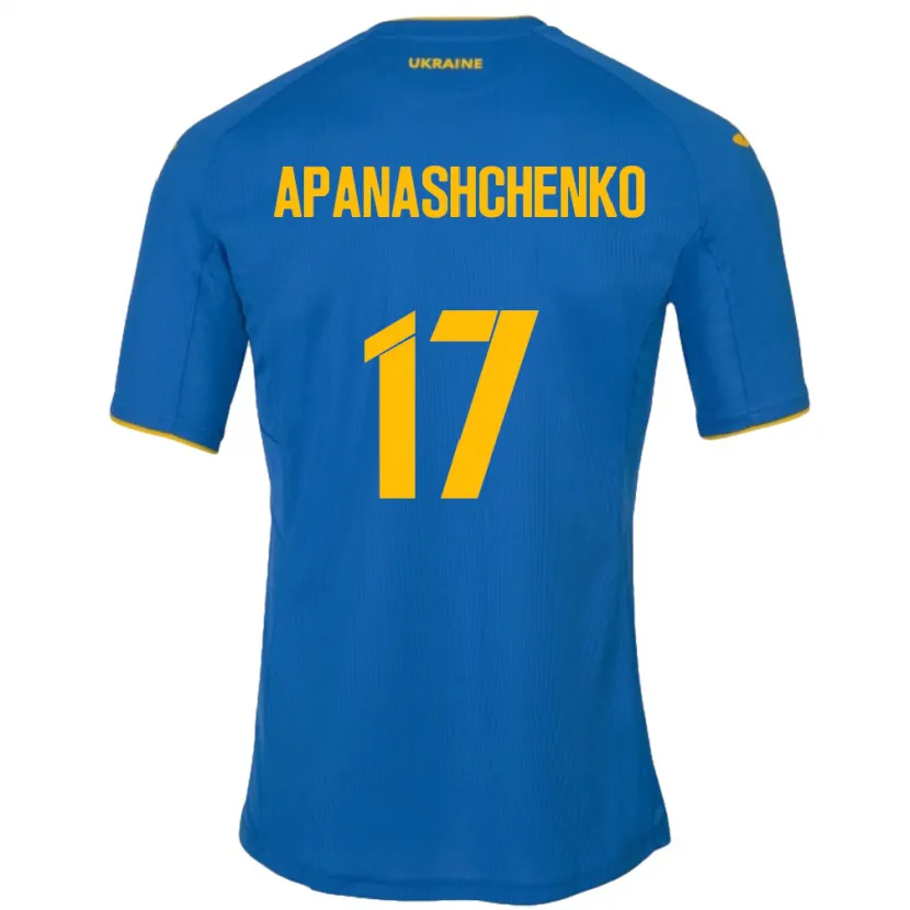 DanxenレディースウクライナDaryna Apanashchenko#17青アウェイシャツ24-26ジャージーユニフォーム