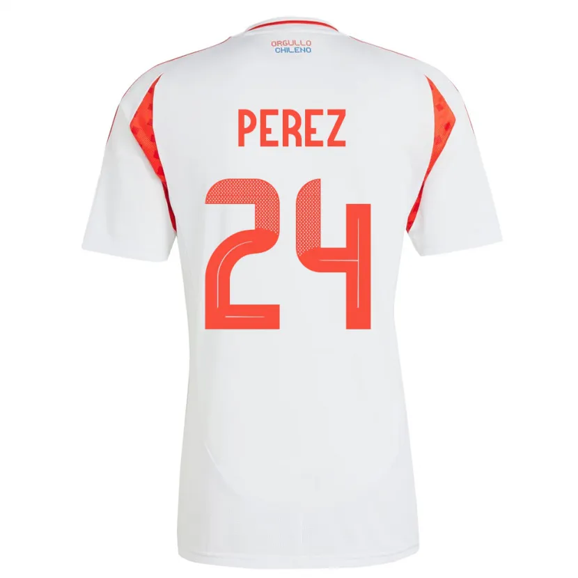 DanxenレディースチリCésar Pérez#24白アウェイシャツ24-26ジャージーユニフォーム