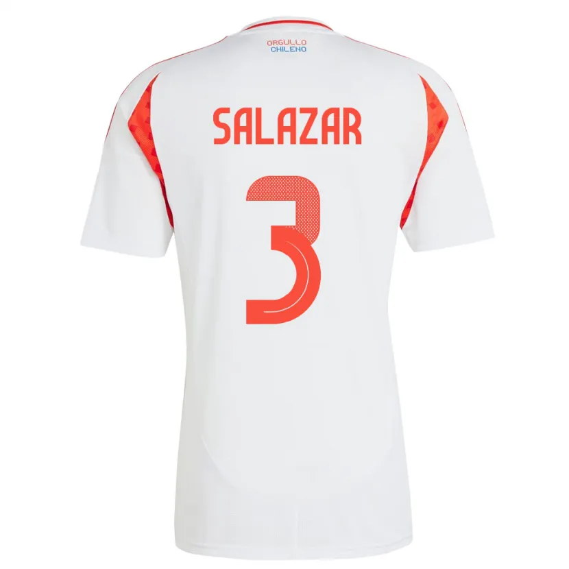 DanxenレディースチリYahir Salazar#3白アウェイシャツ24-26ジャージーユニフォーム