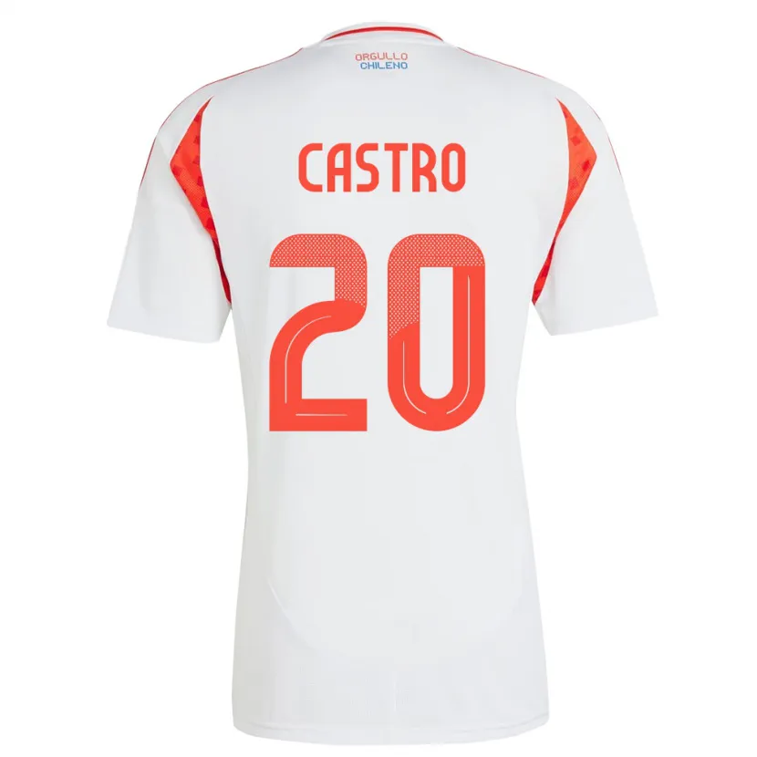 DanxenレディースチリBenjamín Castro#20白アウェイシャツ24-26ジャージーユニフォーム