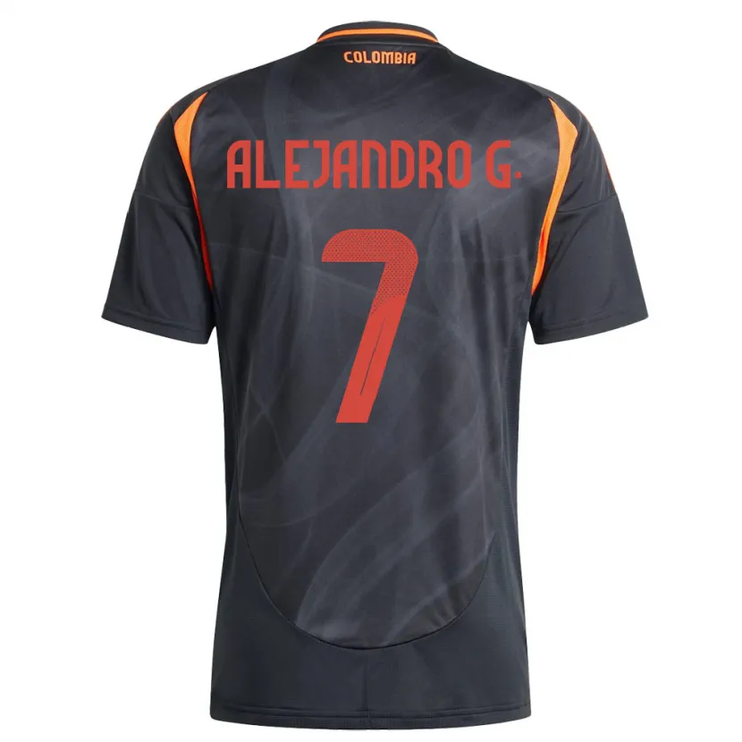 DanxenレディースコロンビアAlejandro García#7黒アウェイシャツ24-26ジャージーユニフォーム