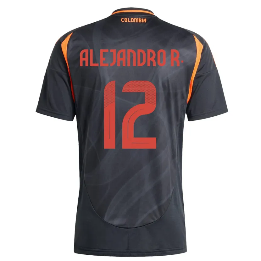 DanxenレディースコロンビアAlejandro Rodríguez#12黒アウェイシャツ24-26ジャージーユニフォーム