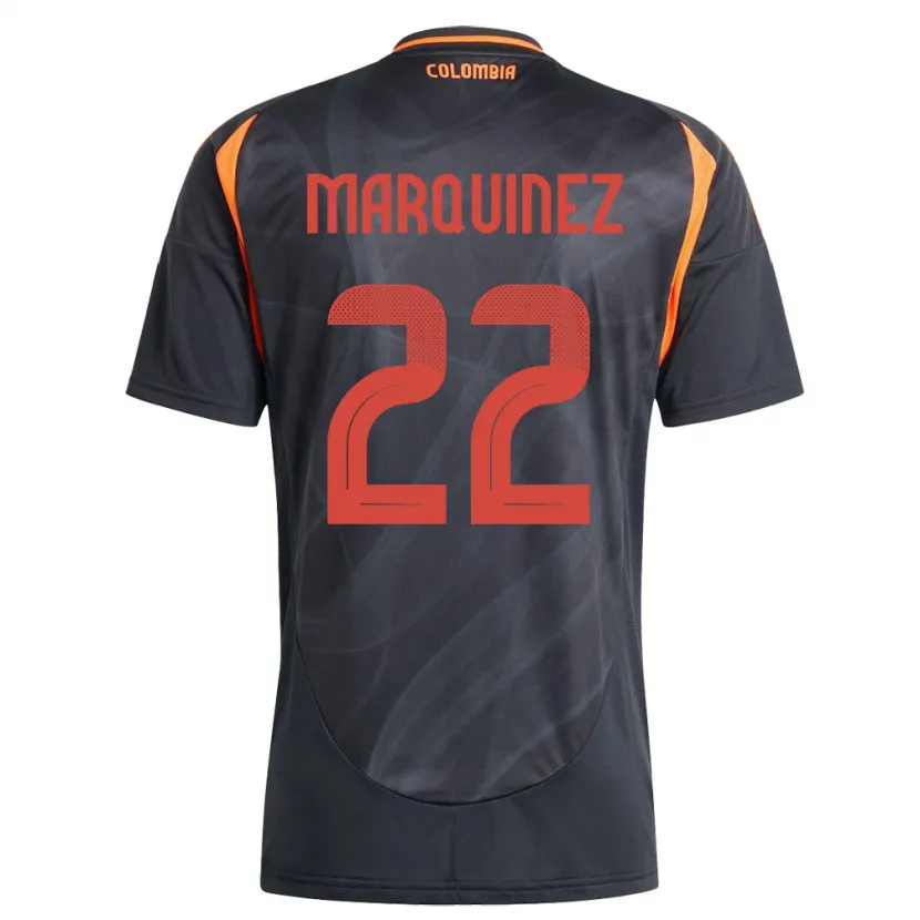 DanxenレディースコロンビアLuis Marquinez#22黒アウェイシャツ24-26ジャージーユニフォーム