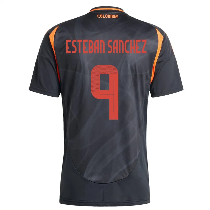 DanxenレディースコロンビアJuan Esteban Sánchez#9黒アウェイシャツ24-26ジャージーユニフォーム