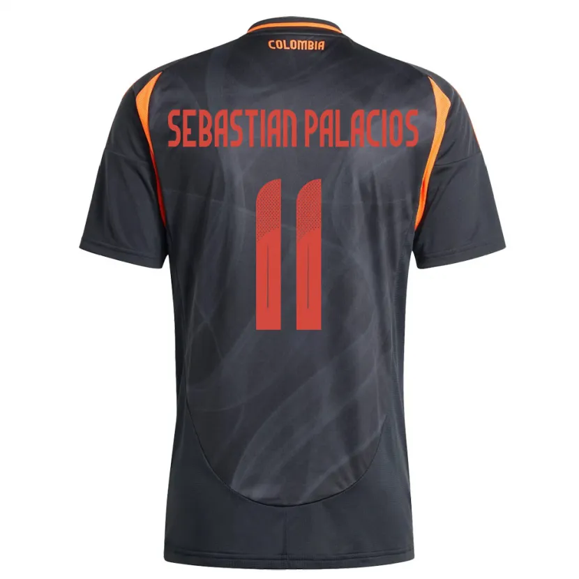 DanxenレディースコロンビアJuan Sebastián Palacios#11黒アウェイシャツ24-26ジャージーユニフォーム