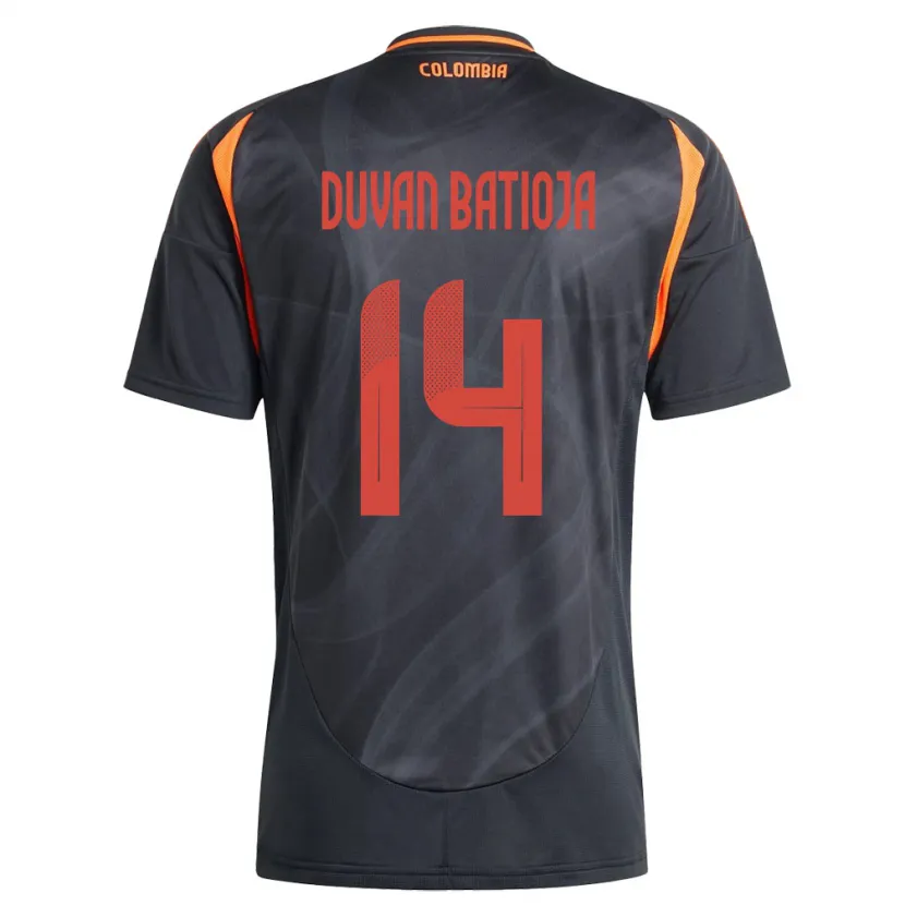 DanxenレディースコロンビアAndy Duván Batioja#14黒アウェイシャツ24-26ジャージーユニフォーム