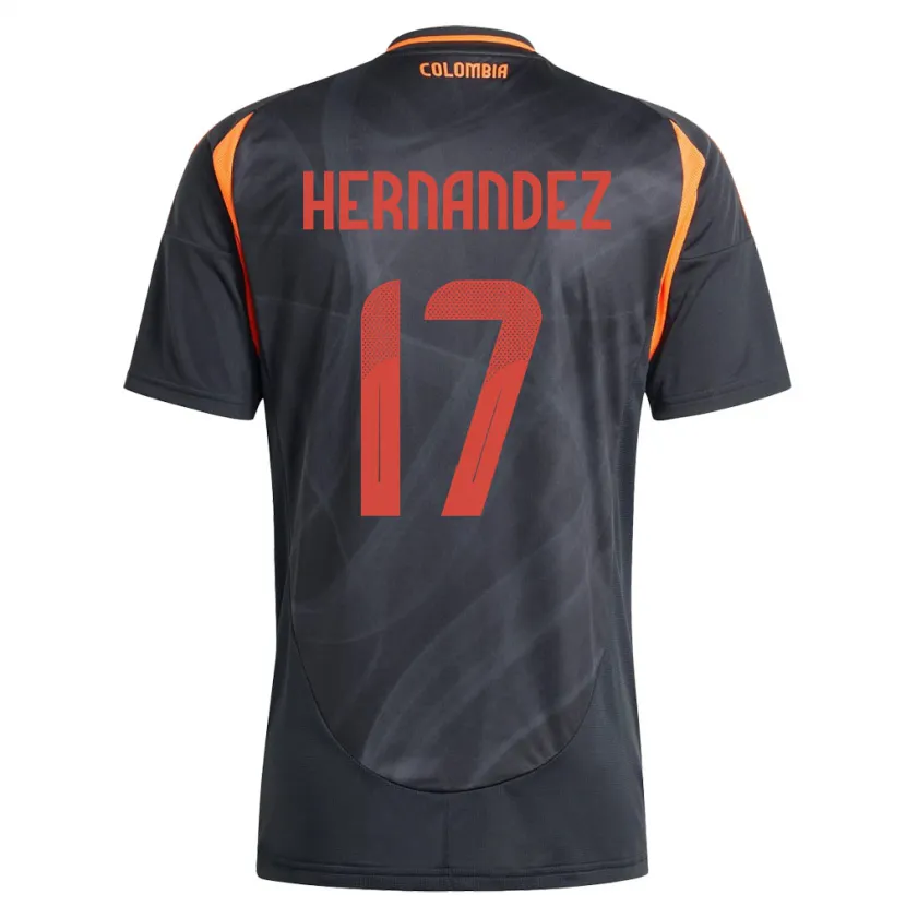 DanxenレディースコロンビアJhoan Hernández#17黒アウェイシャツ24-26ジャージーユニフォーム