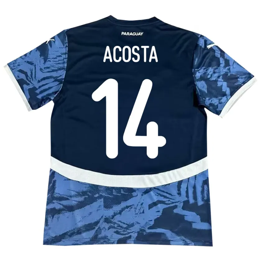 DanxenレディースパラグアイEmilio Acosta#14青アウェイシャツ24-26ジャージーユニフォーム