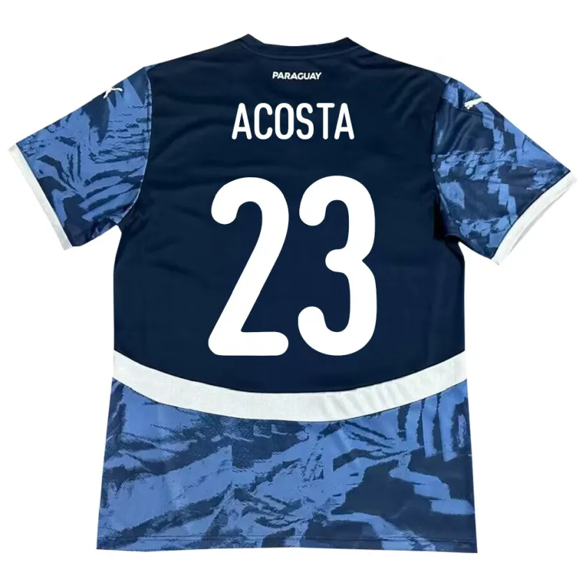 DanxenレディースパラグアイFátima Acosta#23青アウェイシャツ24-26ジャージーユニフォーム