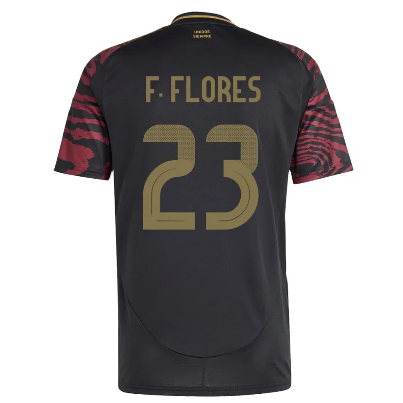 DanxenレディースペルーFranchesco Flores#23黒アウェイシャツ24-26ジャージーユニフォーム
