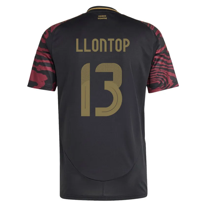 DanxenレディースペルーMathías Llontop#13黒アウェイシャツ24-26ジャージーユニフォーム