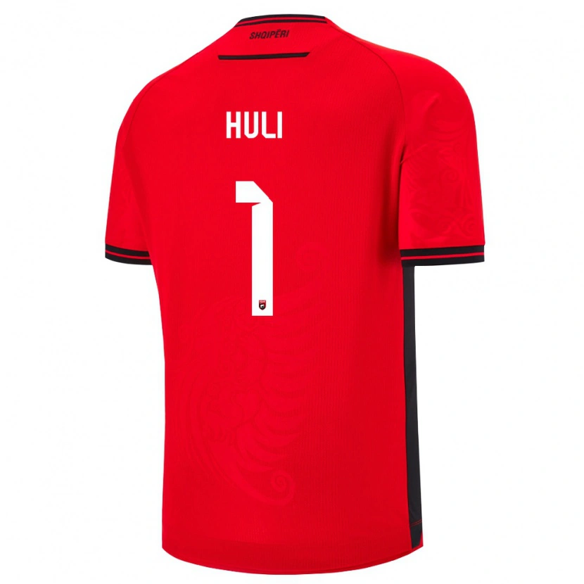 DanxenキッズアルバニアRaffaele Huli#1赤 黒ホームシャツ26-28ジャージーユニフォーム
