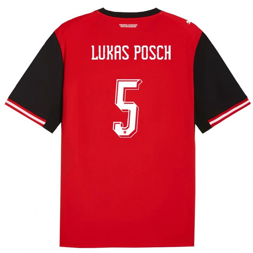 DanxenキッズオーストリアLukas Posch#5黒 白ホームシャツ26-28ジャージーユニフォーム